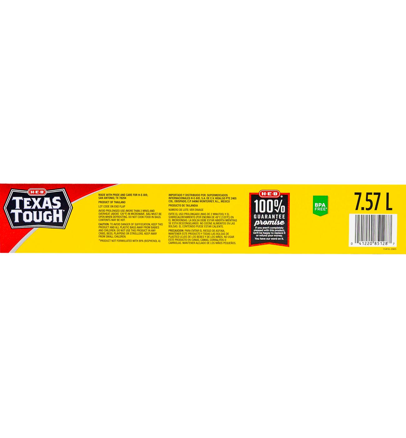 H-E-B Texas Tough Double Zipper 2-Gallon Freezer Bags; image 4 of 5