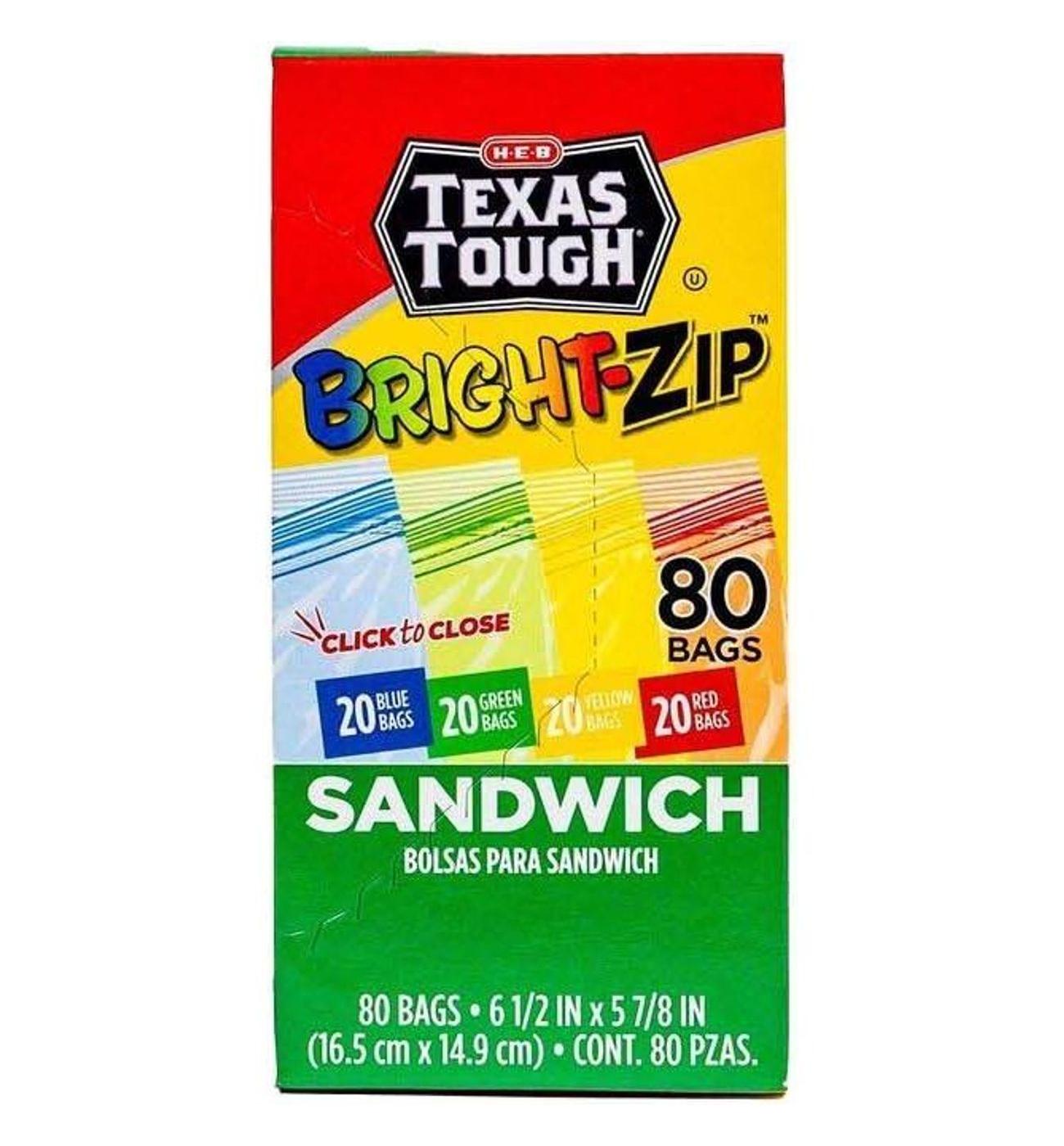 H-E-B Texas Tough Double Zipper Sandwich Bags - Assorted Colors; image 1 of 6