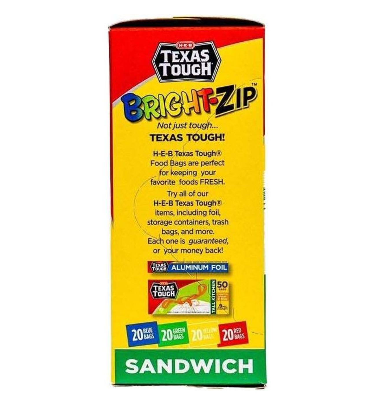 H-E-B Texas Tough Double Zipper Sandwich Bags - Assorted Colors; image 2 of 6