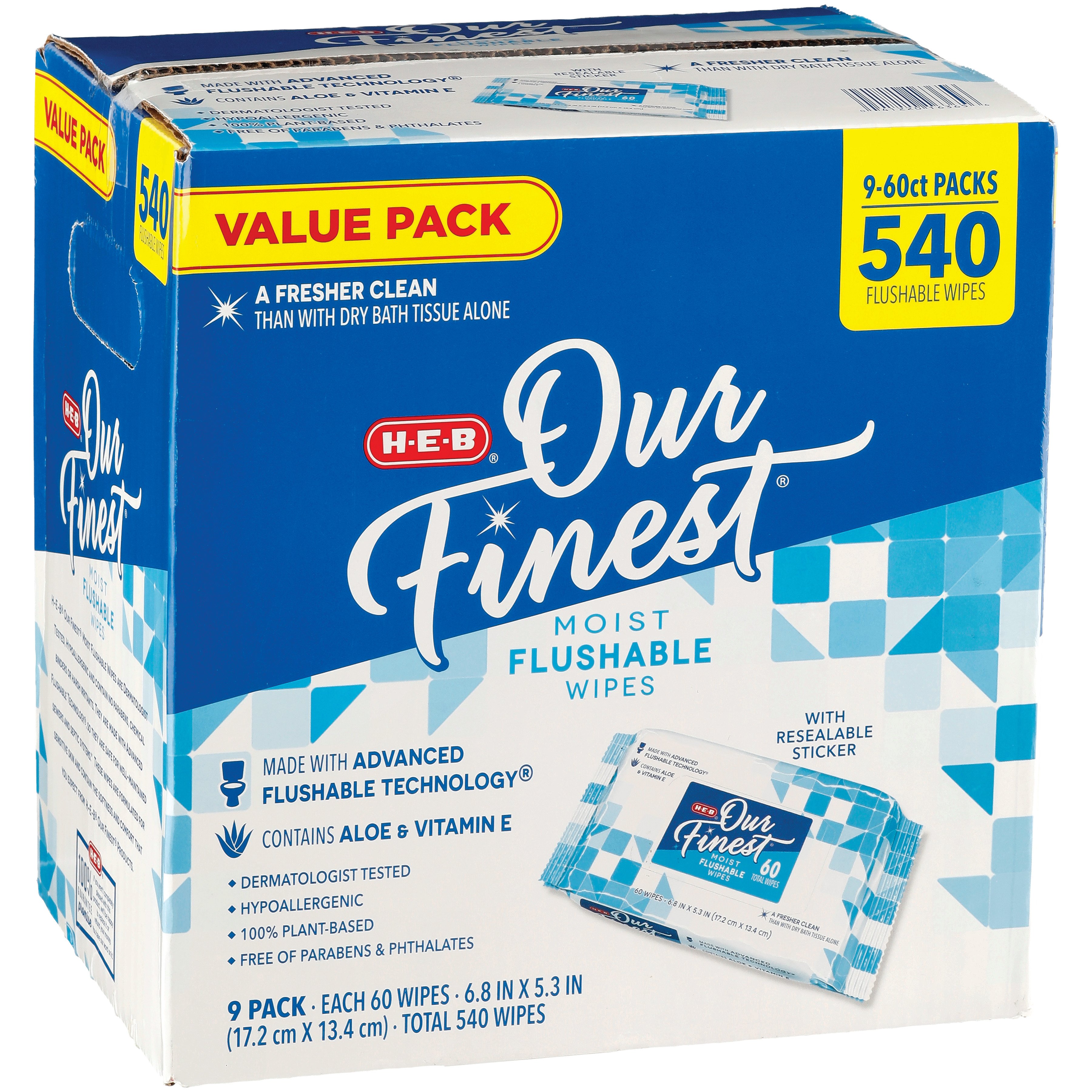HEB Our Finest Flushable Wipes Value Pack Shop Toilet Paper at HEB