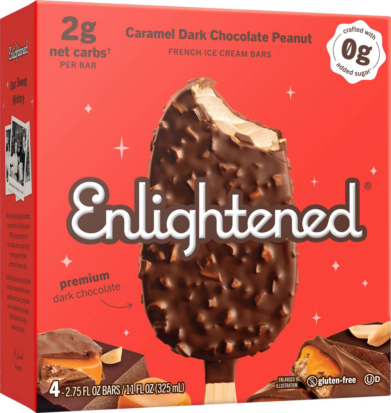 Enlightened Caramel Dark Chocolate Peanut Ice Cream Bars; image 1 of 2