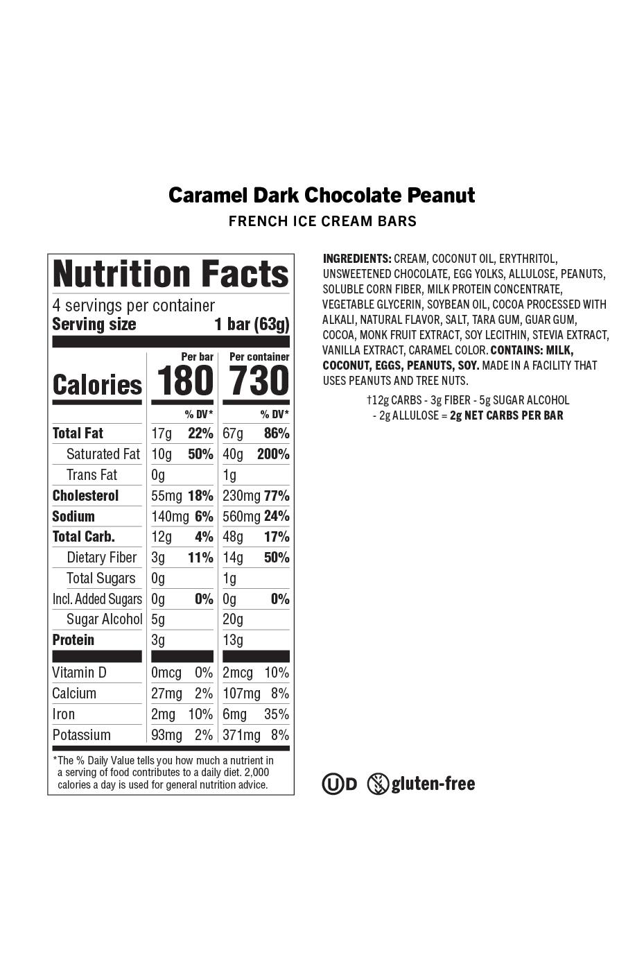 Enlightened Caramel Dark Chocolate Peanut Ice Cream Bars; image 2 of 2