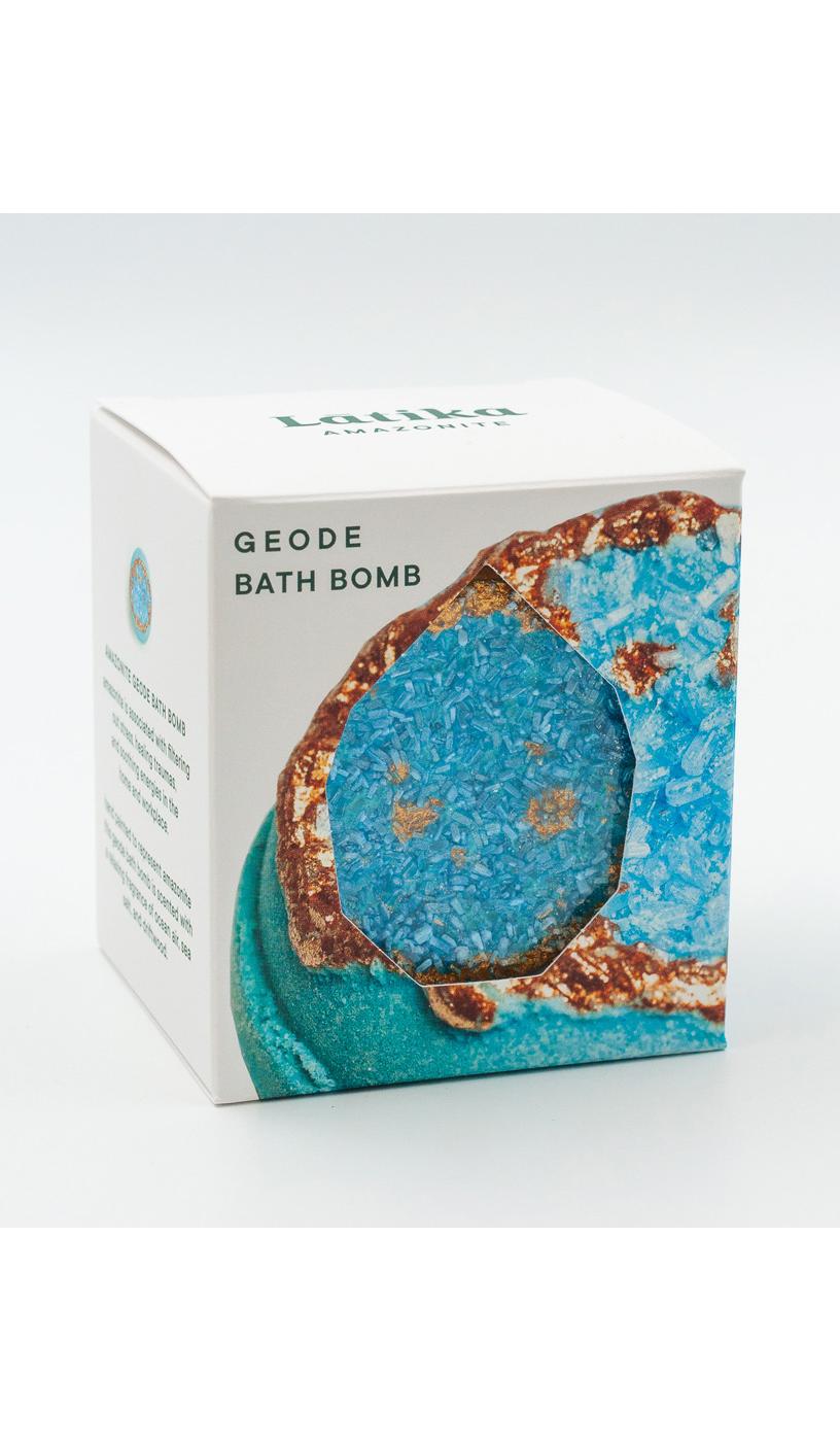 Latika Body Essentials Amazonite Geode Bath Bomb Earthy Scent Shop