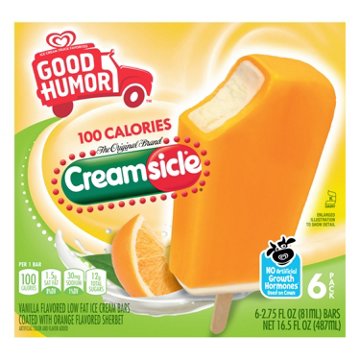 Good Humor Creamsicle Ice Cream Bars, 6 ct