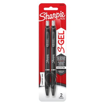 Sharpie S-Gel 0.7mm Retractable Gel Pens - Black Ink, 2 pk