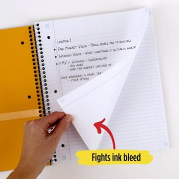 Five Star 1 Subject College Ruled Spiral Notebook - Black, 8.5" x 11"