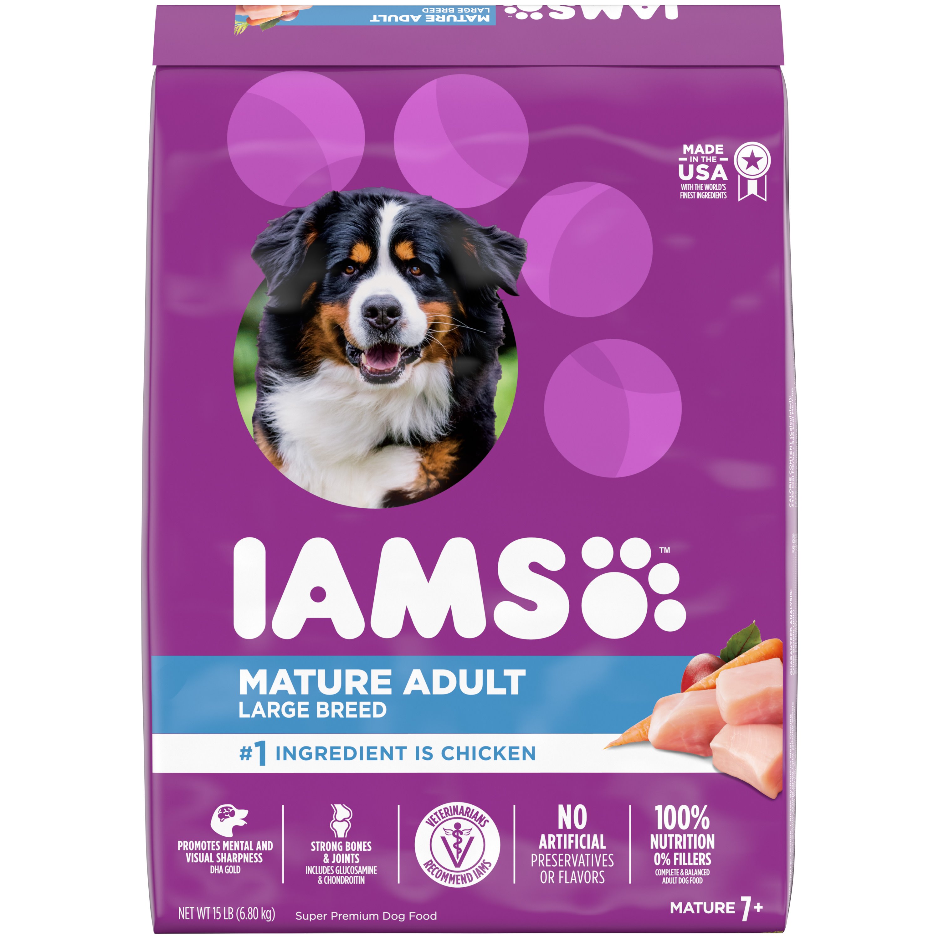IAMS Mature Adult Large Breed Dry Dog Food for Senior Dogs with Real
