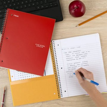 Five Star 1 Subject Wide Ruled Spiral Notebook - Fire Red, 8" x 10.5"