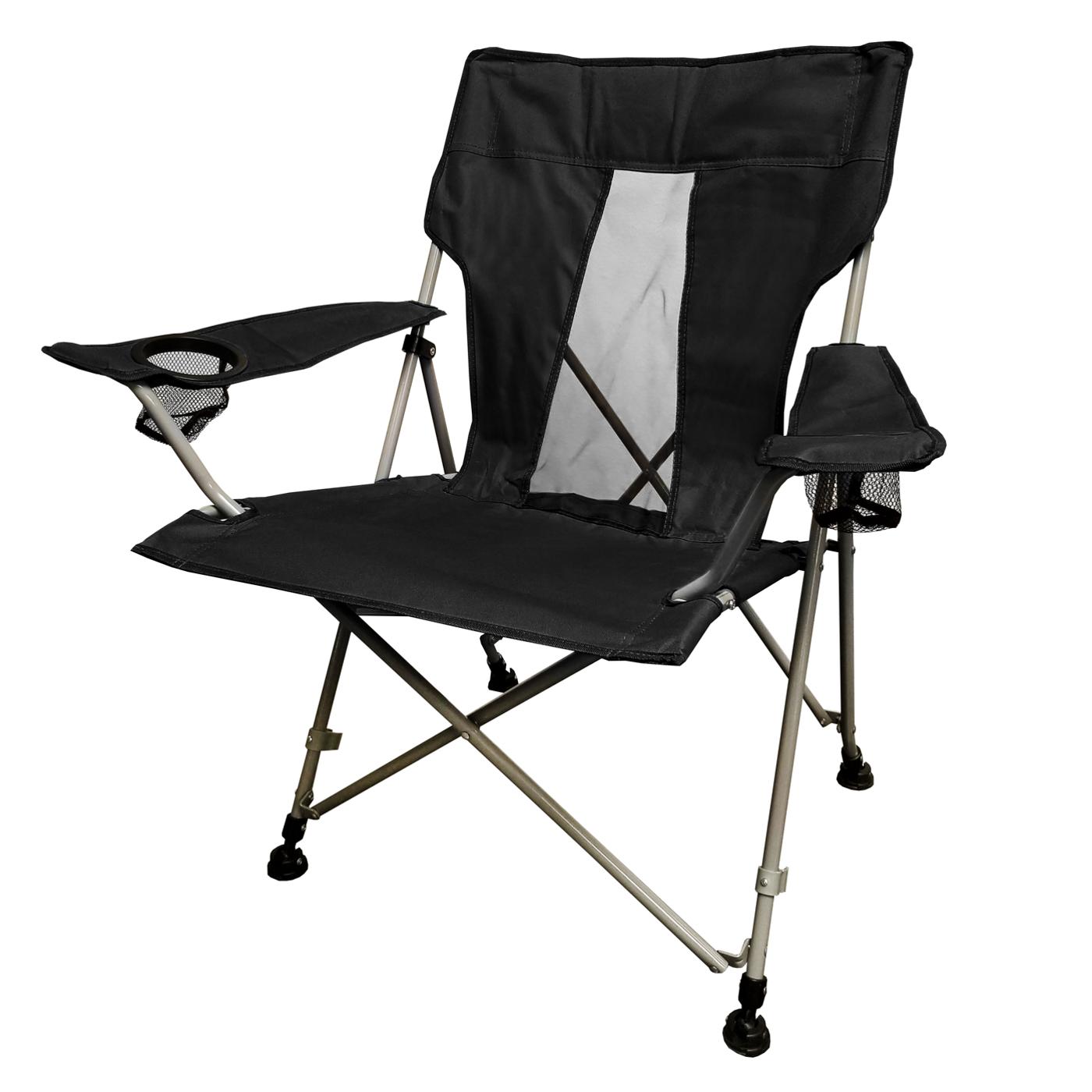 Caravan Sports Vented Back Quad Outdoor Folding Chair - Black; image 3 of 4