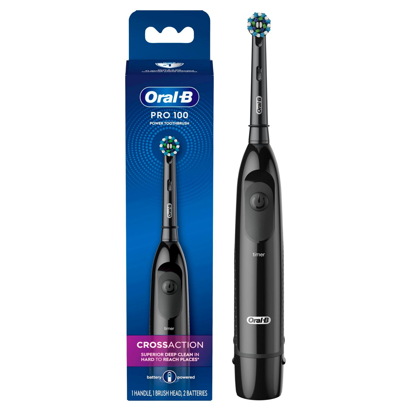 Oral-B Pro 100 Cross Action Powered Toothbrush - Black; image 7 of 8