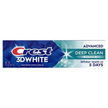 Crest 3DWhite Advanced Deep Clean Teeth Whitening Toothpaste, 3.3 oz