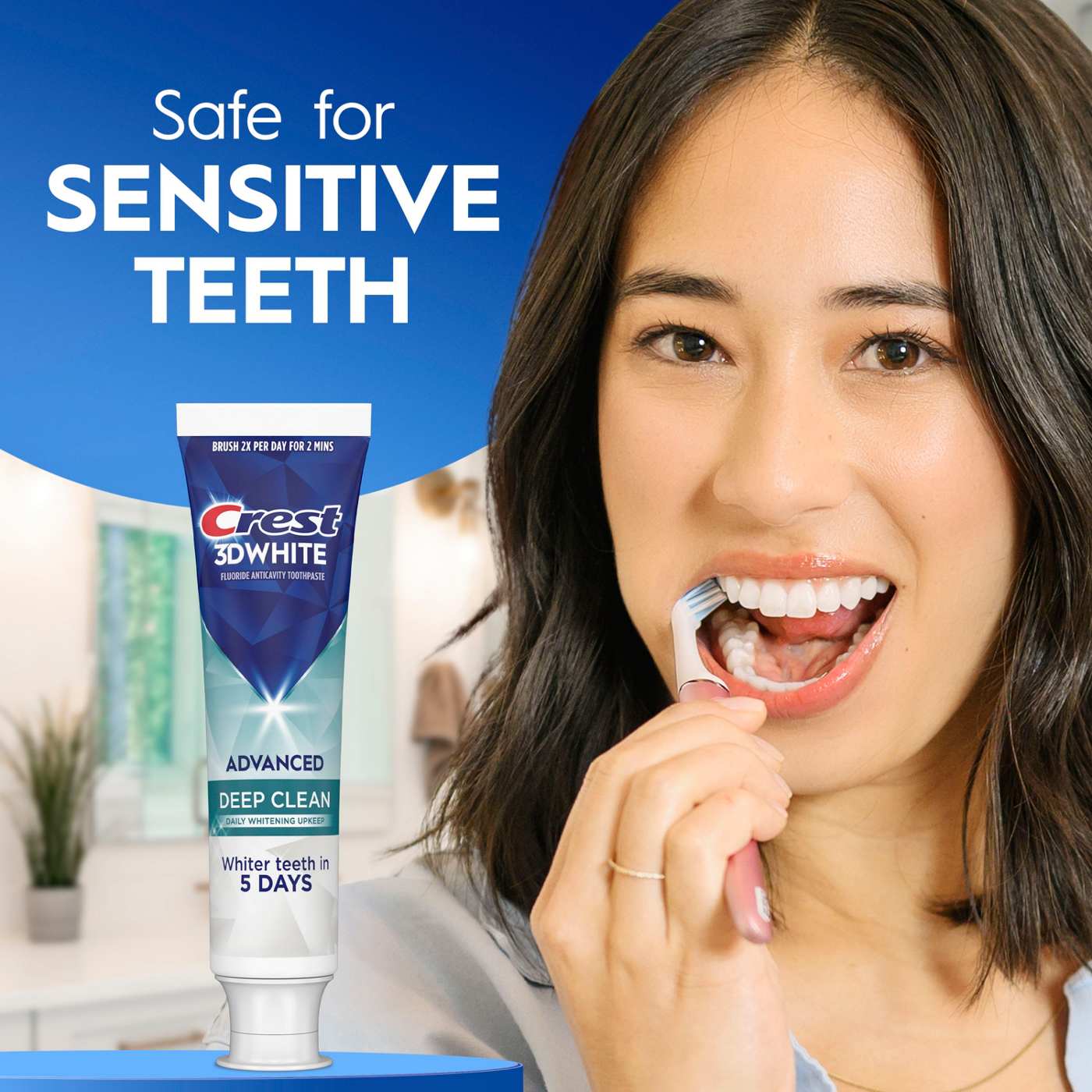 Crest 3DWhite Advanced Deep Clean Teeth Whitening Toothpaste; image 7 of 10