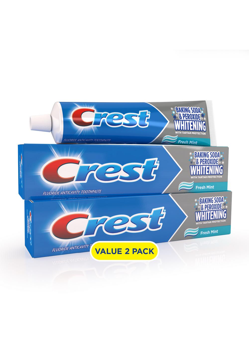 Crest Baking Soda & Peroxide Fresh Mint Whitening Toothpaste, 2 Pk; image 2 of 7