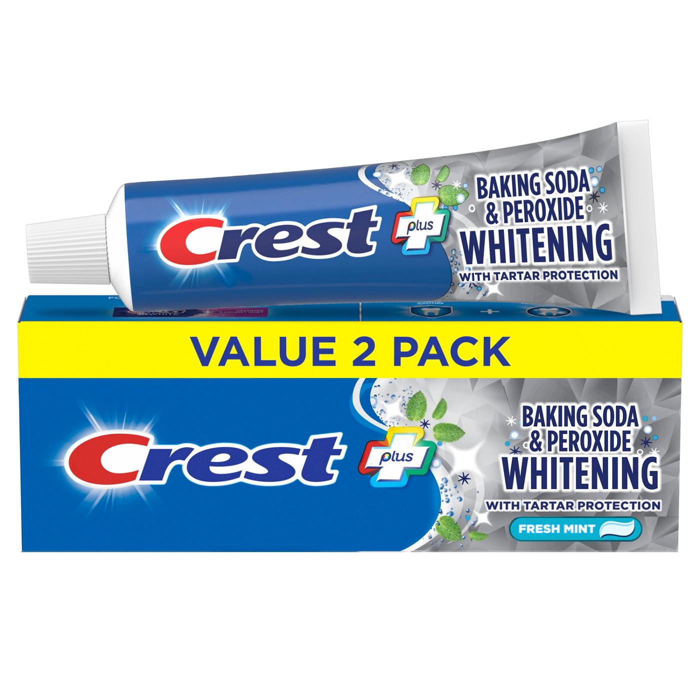 Crest Baking Soda & Peroxide Fresh Mint Whitening Toothpaste, 2 Pk; image 6 of 7
