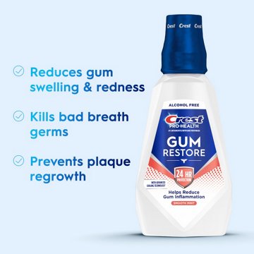 Crest Pro-Health Gum Restore Mouthwash, Antigingivitis/Antiplaque, Smooth Mint