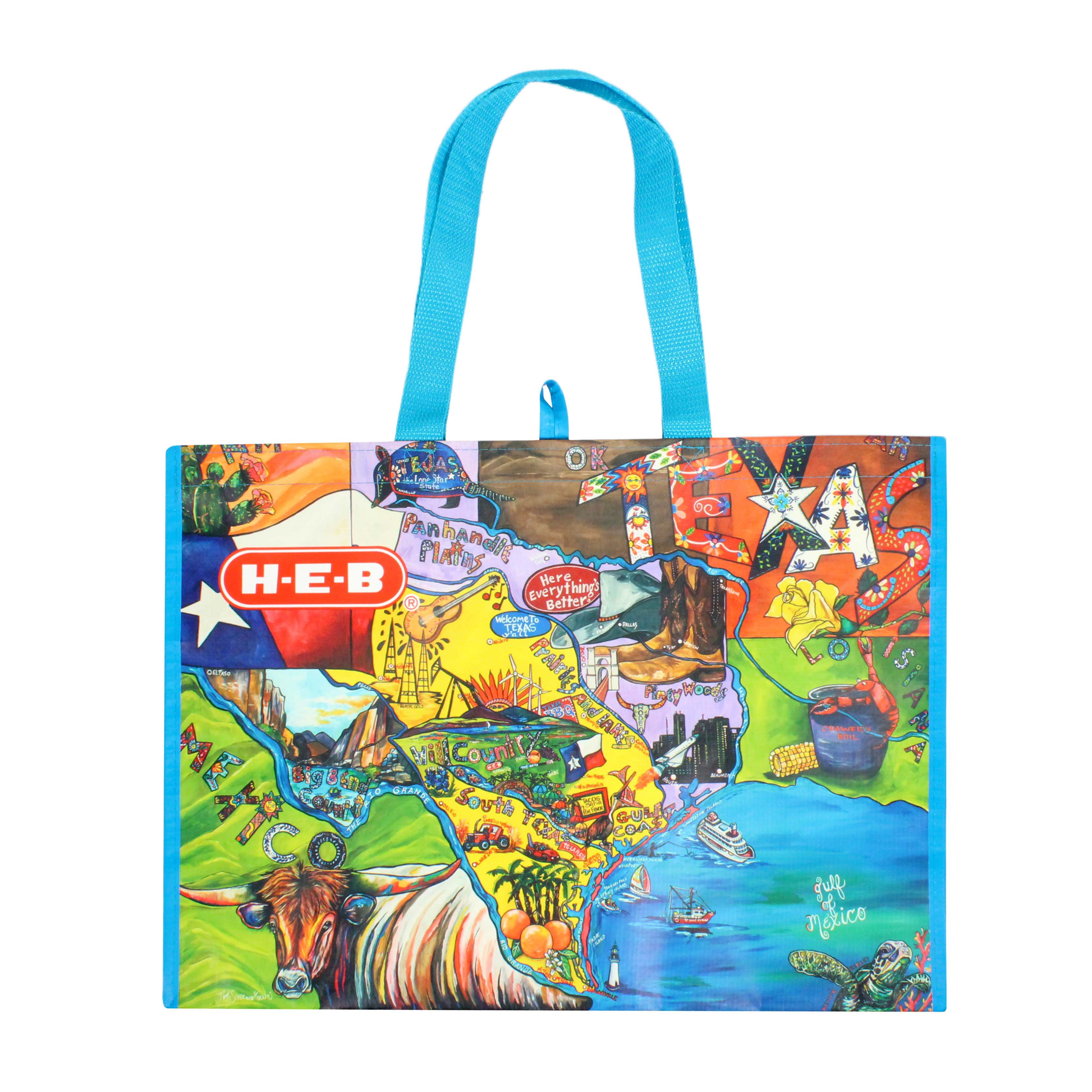Texas HEB Artist Series Reusable Shopping Bag 