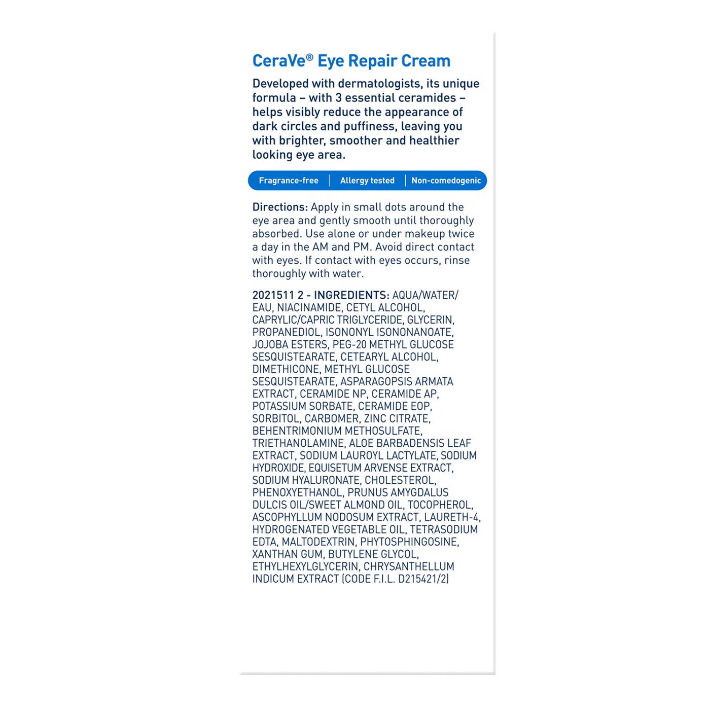 CeraVe Eye Repair Cream; image 6 of 10