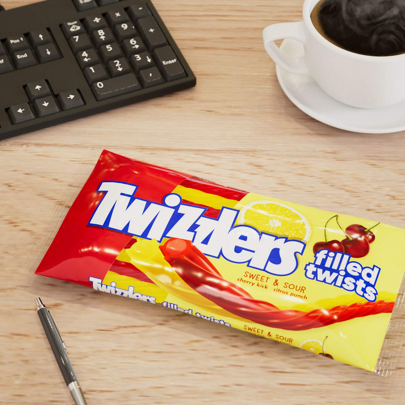 Twizzlers Filled Twists Cherry & Citrus Flavored Sweet & Sour Chewy Candy Unwrapped Bag; image 3 of 6