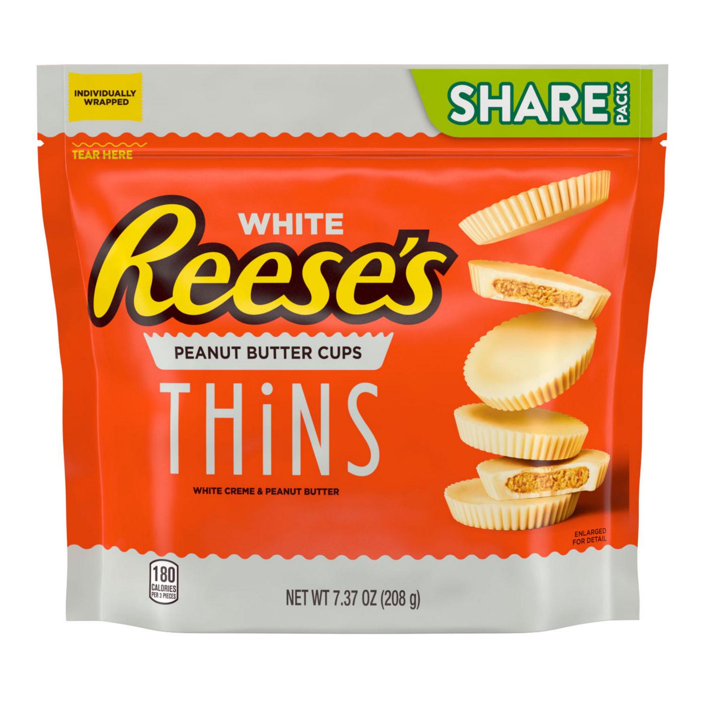 Reese's Thins White Creme Peanut Butter Cups Candy - Share Pack; image 1 of 7