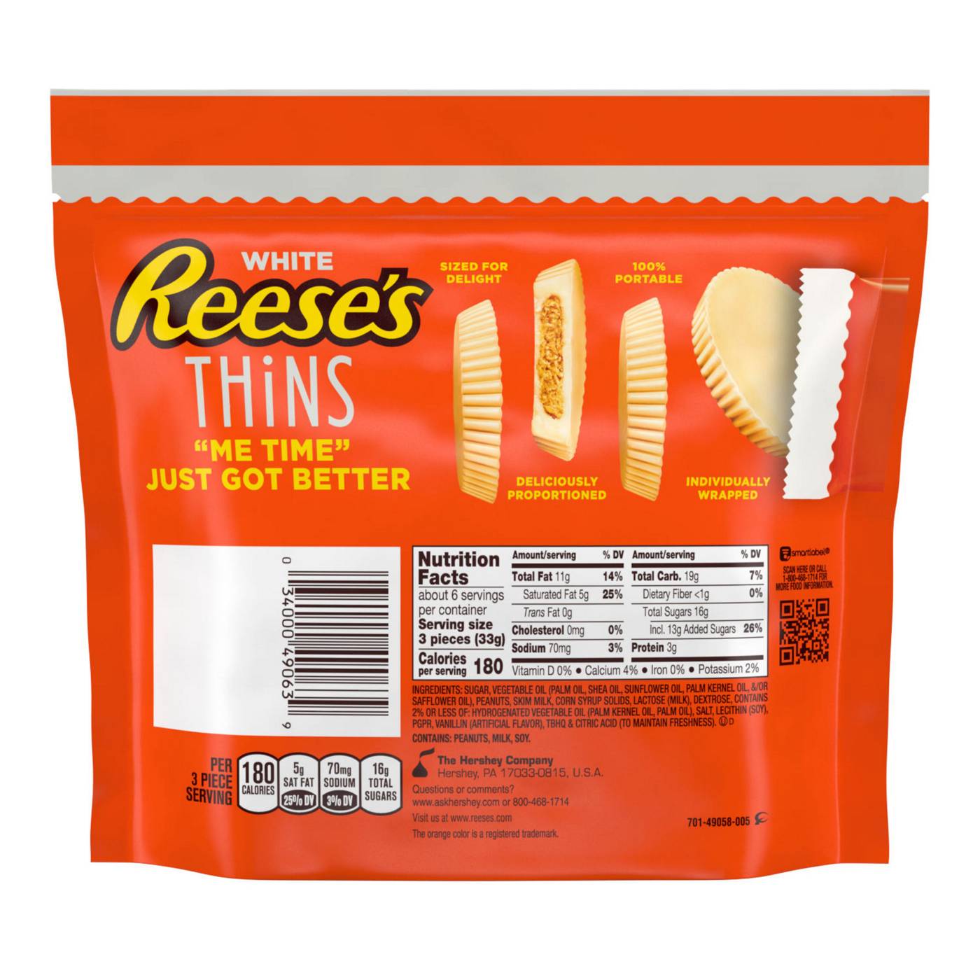 Reese's Thins White Creme Peanut Butter Cups Candy Share Pack; image 2 of 3