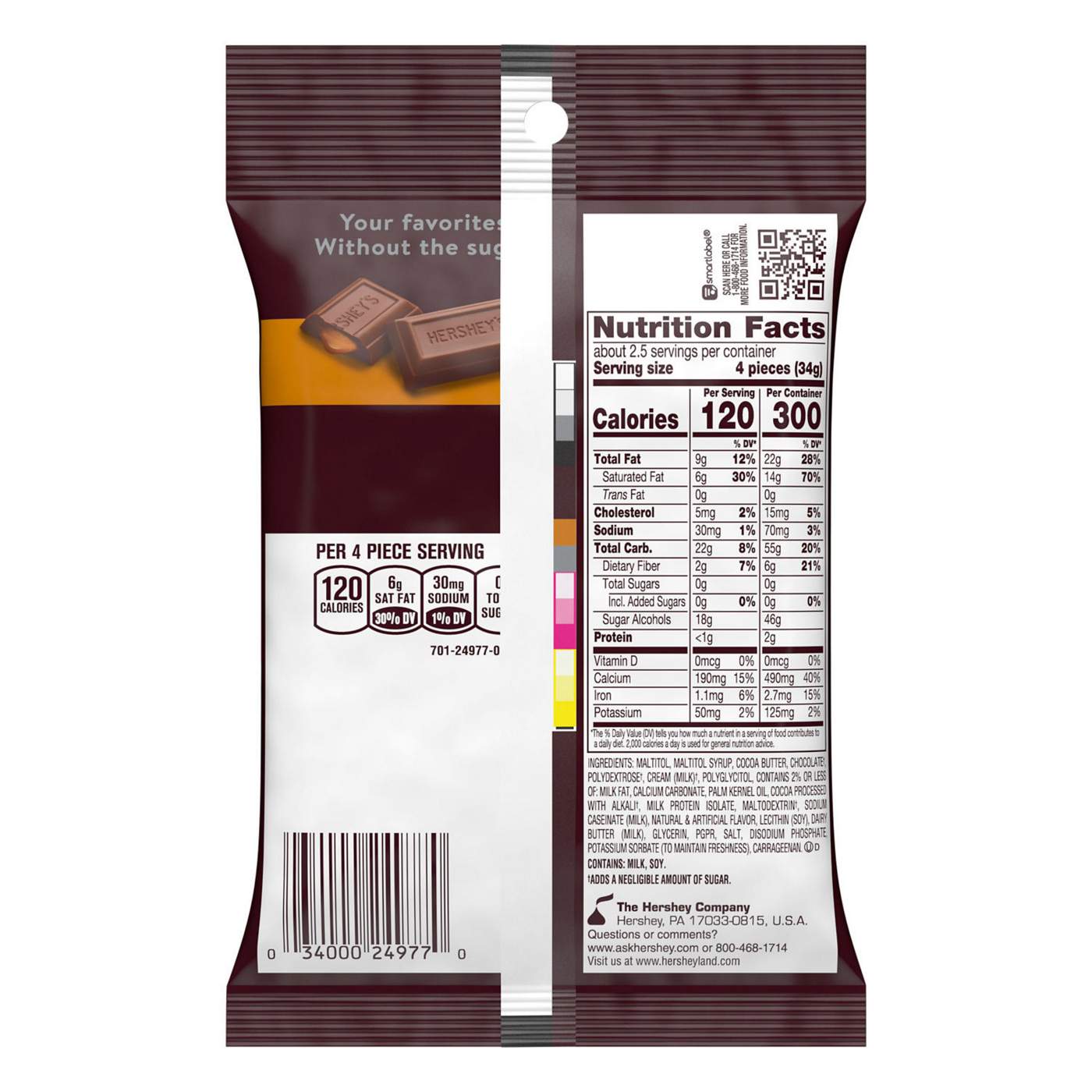 Hershey's Sugar Free Caramel Filled Chocolates; image 6 of 7
