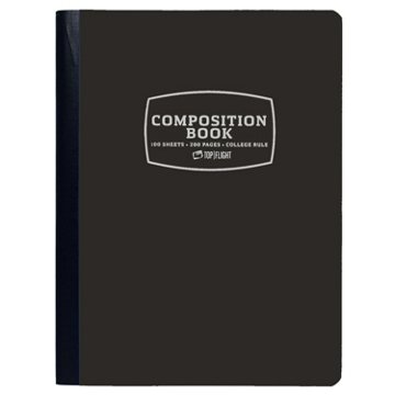 Top Flight College Ruled Poly Composition Book - Black, 10" x 8"
