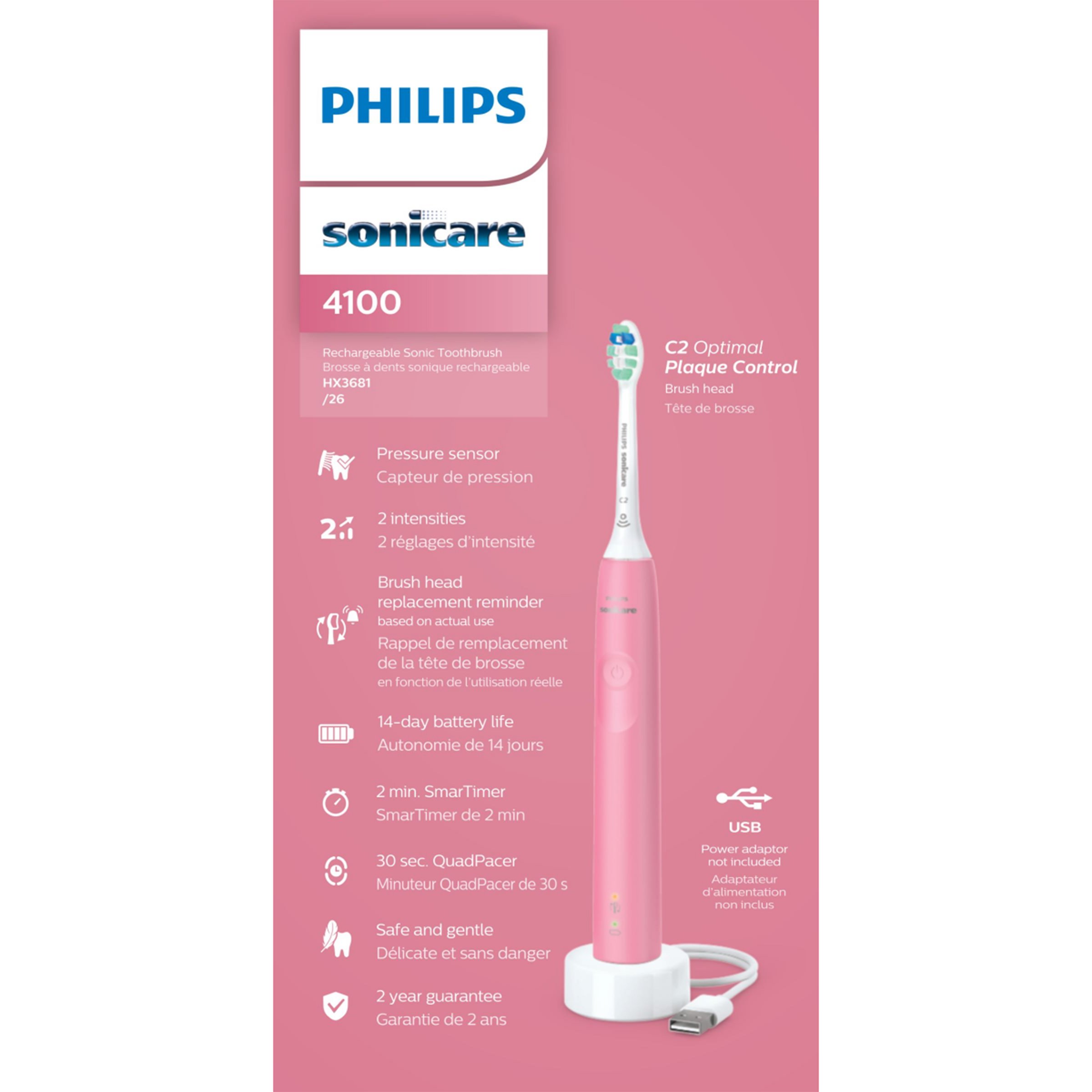 Philips Sonicare 4100 Powered Toothbrush - Pink - Shop