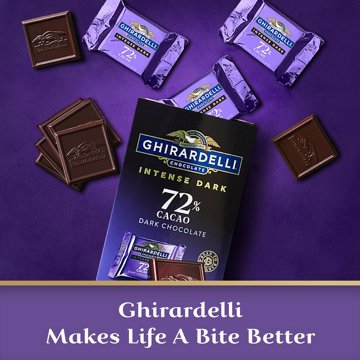 Ghirardelli 72% Cacao Intense Dark Chocolate Squares, 4.1 oz