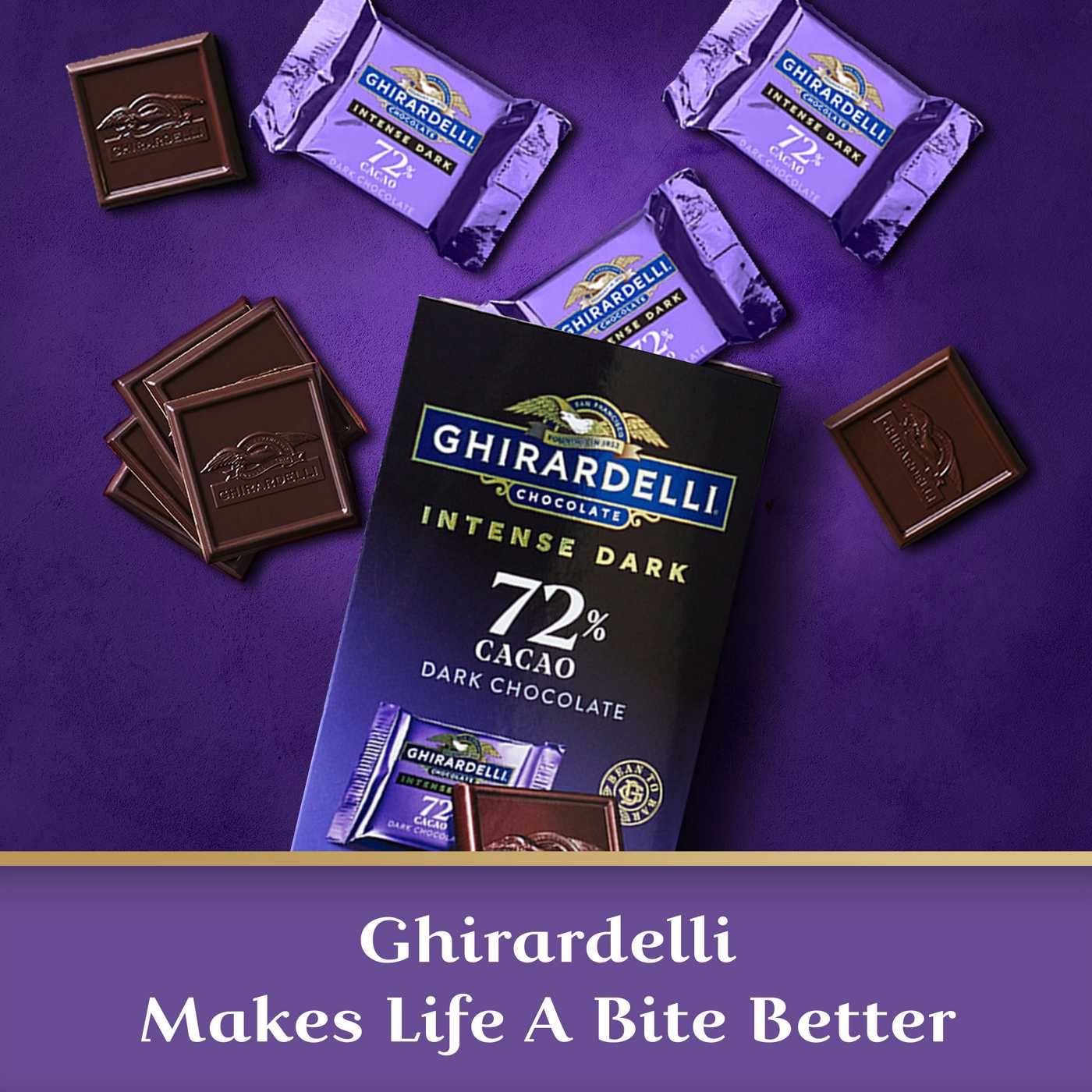 Ghirardelli 72% Cacao Intense Dark Chocolate Squares; image 6 of 7