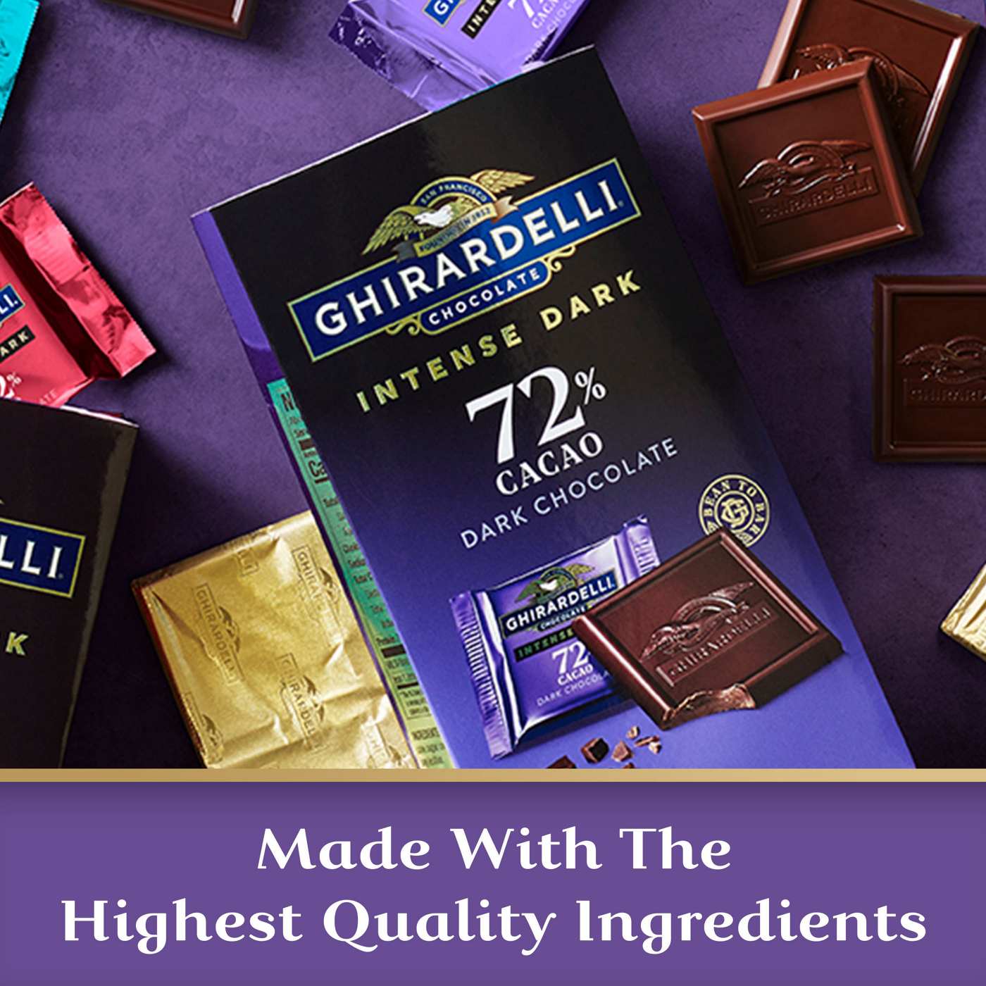 Ghirardelli 72% Cacao Intense Dark Chocolate Squares; image 7 of 7