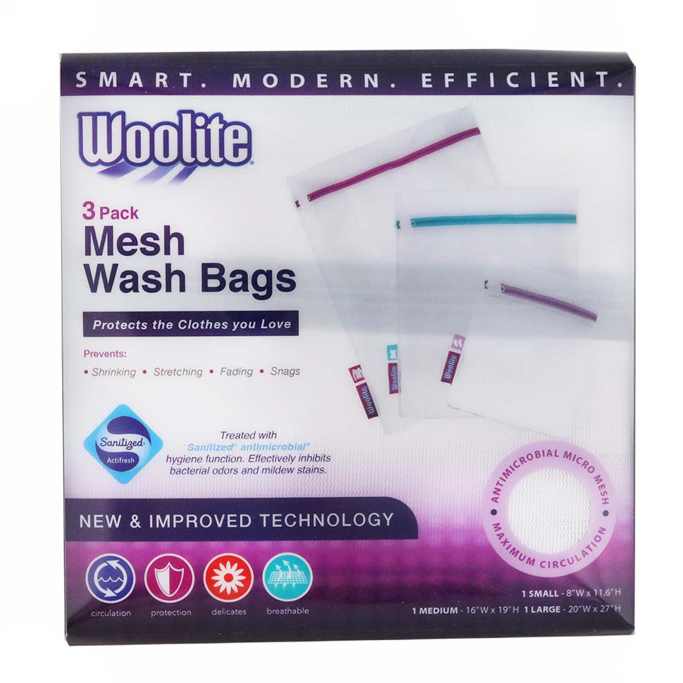 IMPROVED TECHNOLOGY  WOOLITE LARGE ANTIMICROBIAL MESH WASH BAG 15"W X 17.5"H 