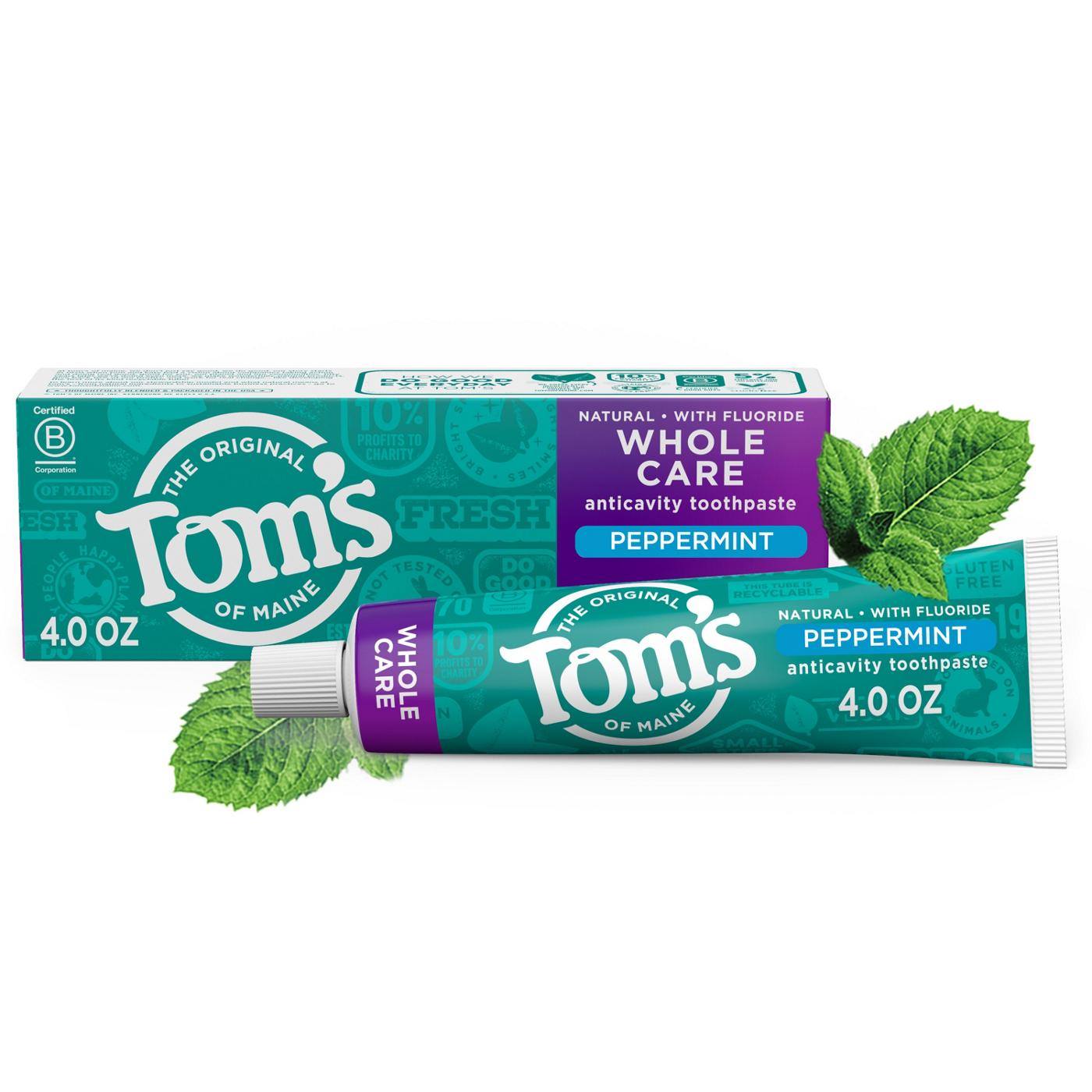 Tom's of Maine Whole Care Anticavity Toothpaste - Peppermint; image 2 of 8