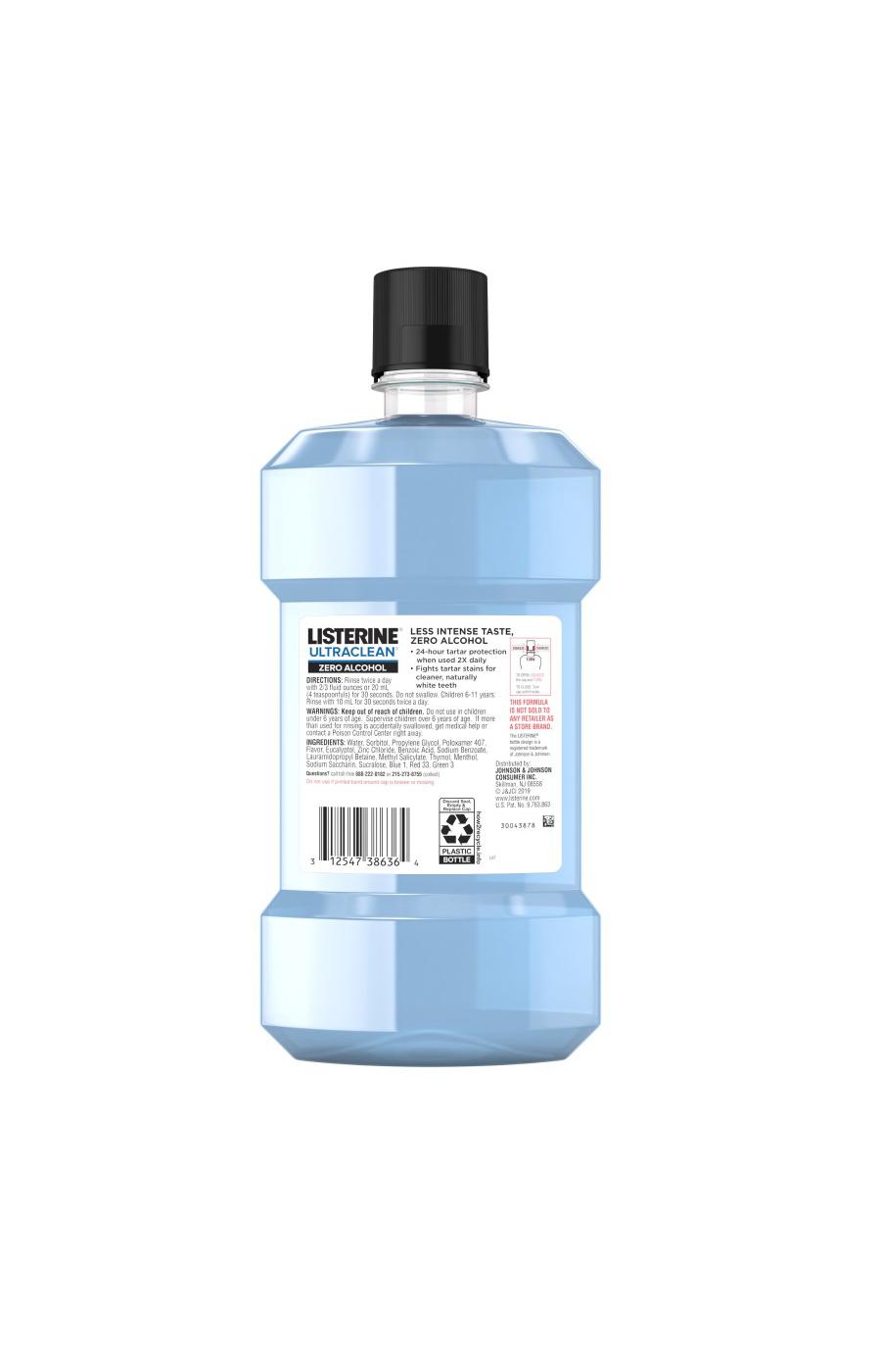 Listerine Ultraclean Zero Alcohol Mouthwash - Arctic Mint; image 3 of 5