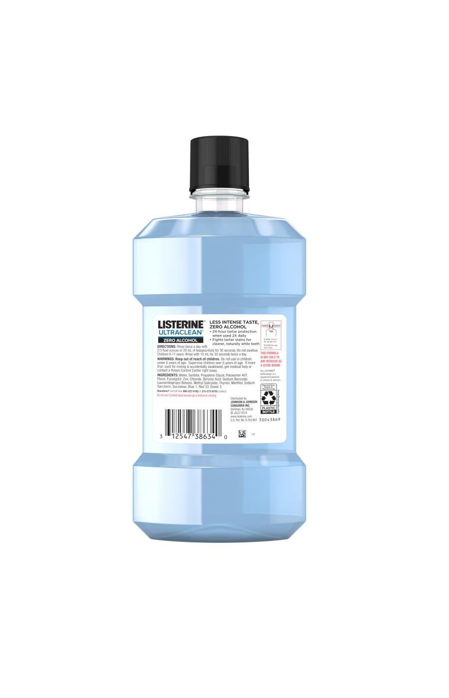 Listerine Ultraclean Zero Alcohol Mouthwash - Arctic Mint; image 3 of 5