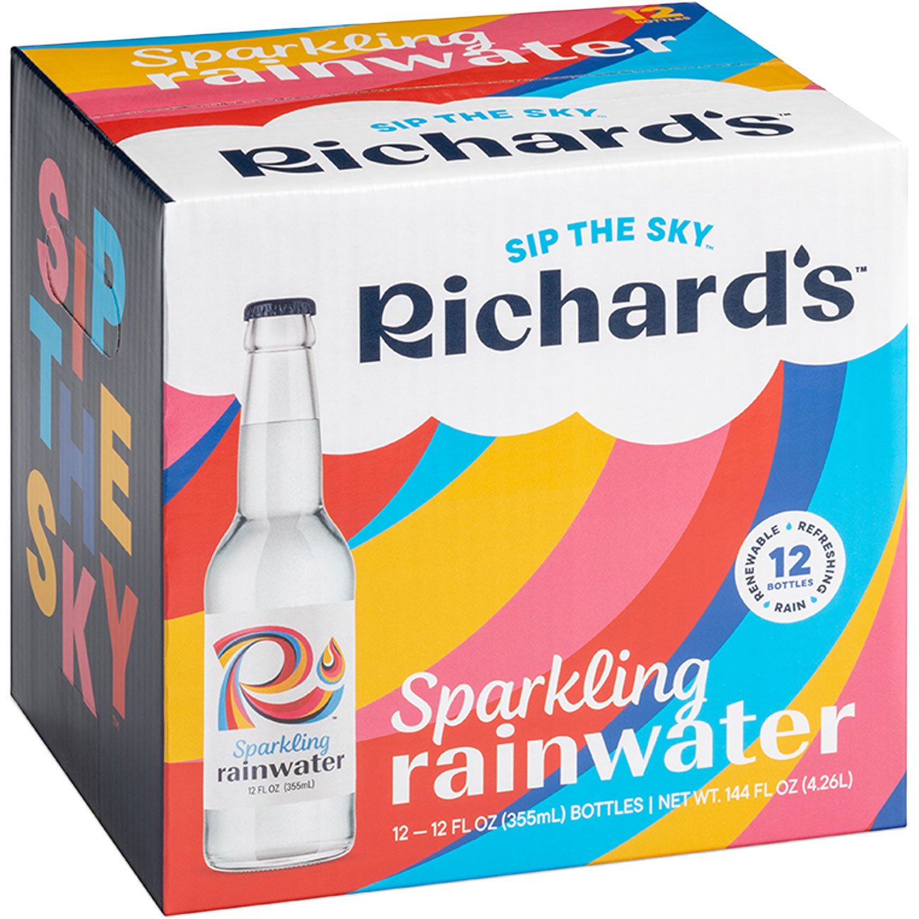 Richards Rainwater Sparkling Rainwater Bottles 12 pk, 12 oz