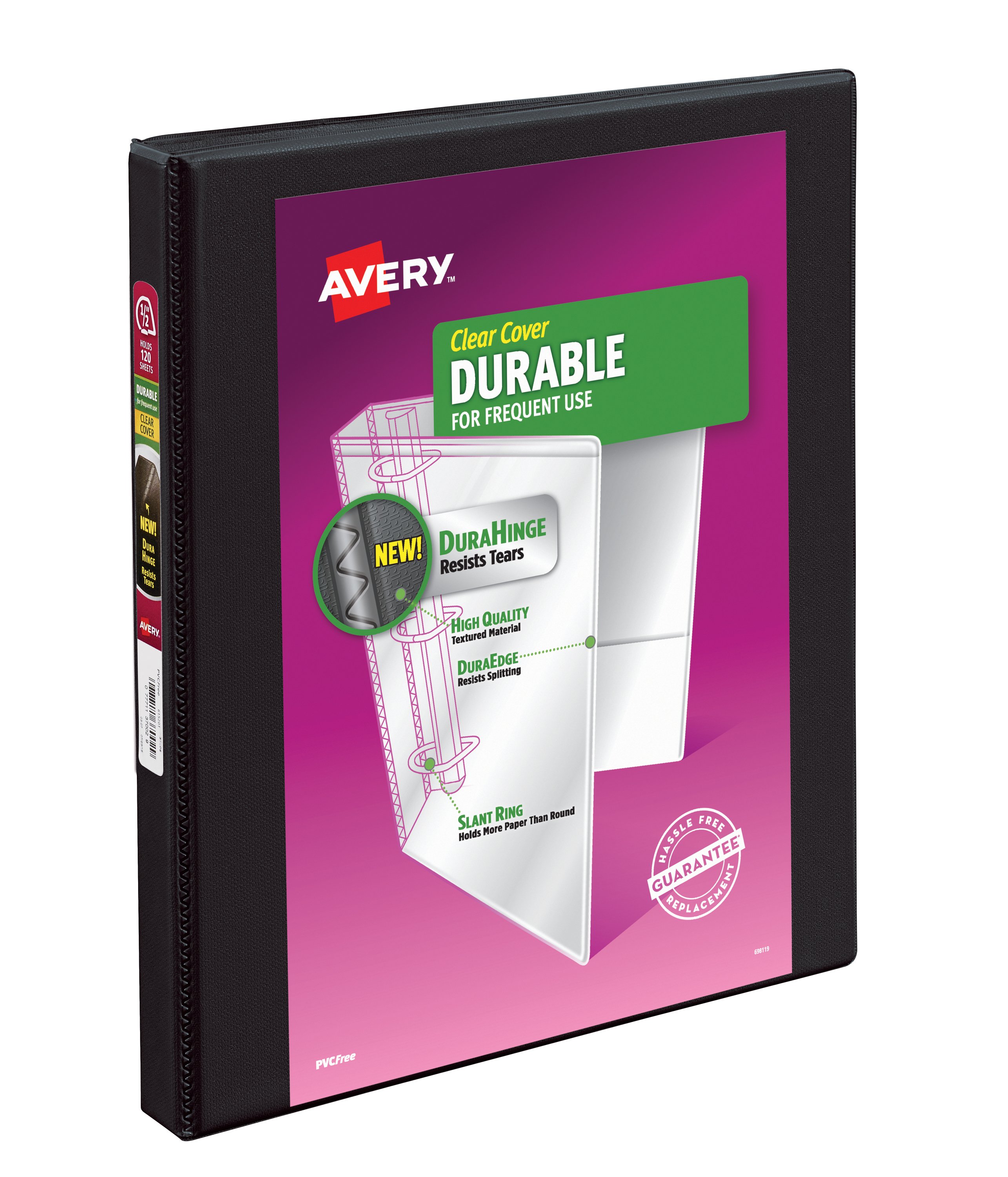 Avery Durable View Binder with Slant Ring 0.5 Inch Black 