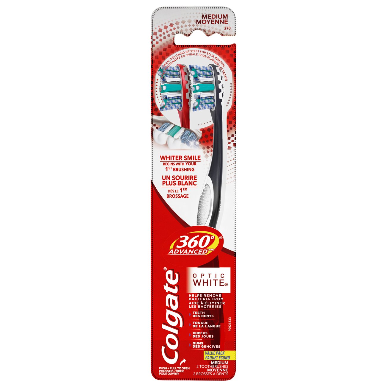 Colgate 360° Advanced Optic White Toothbrushes - Medium - Shop ...