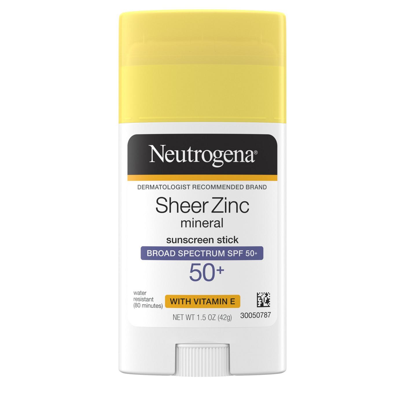 Neutrogena Sheer Zinc Mineral Sunscreen Stick - SPF 50+; image 1 of 7