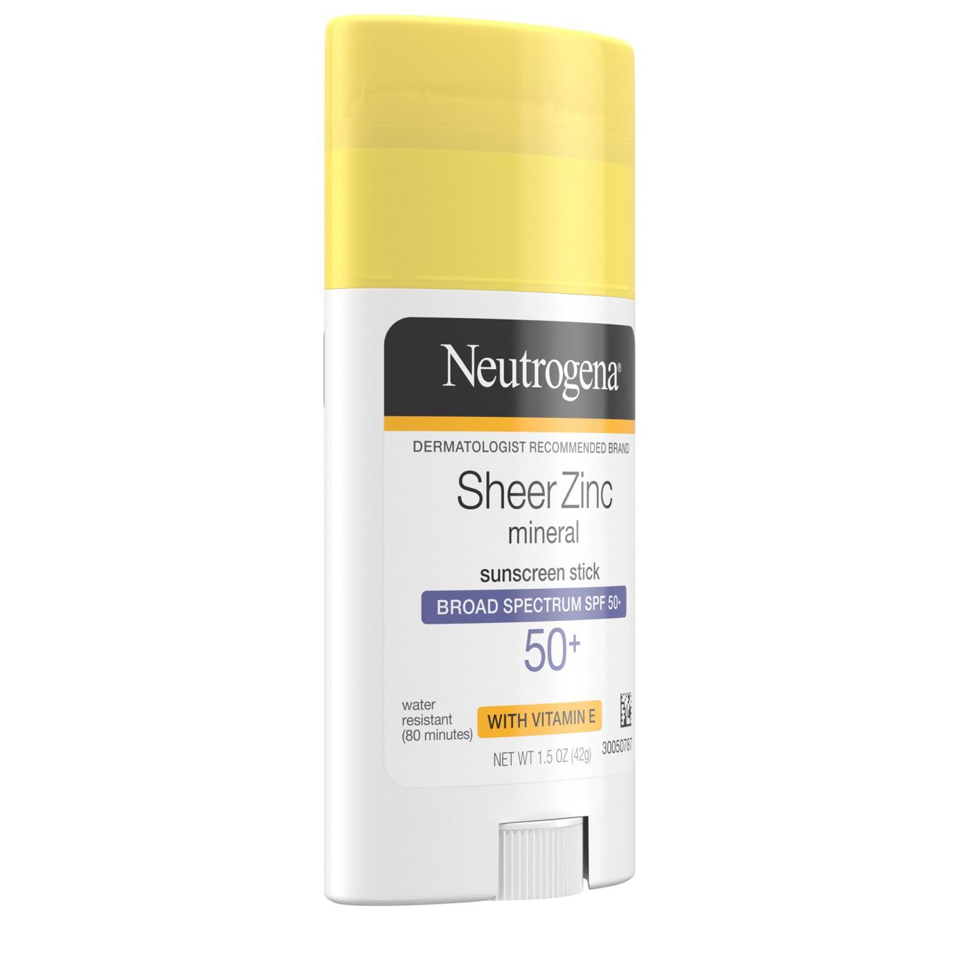 Neutrogena Sheer Zinc Mineral Sunscreen Stick - SPF 50+; image 2 of 7