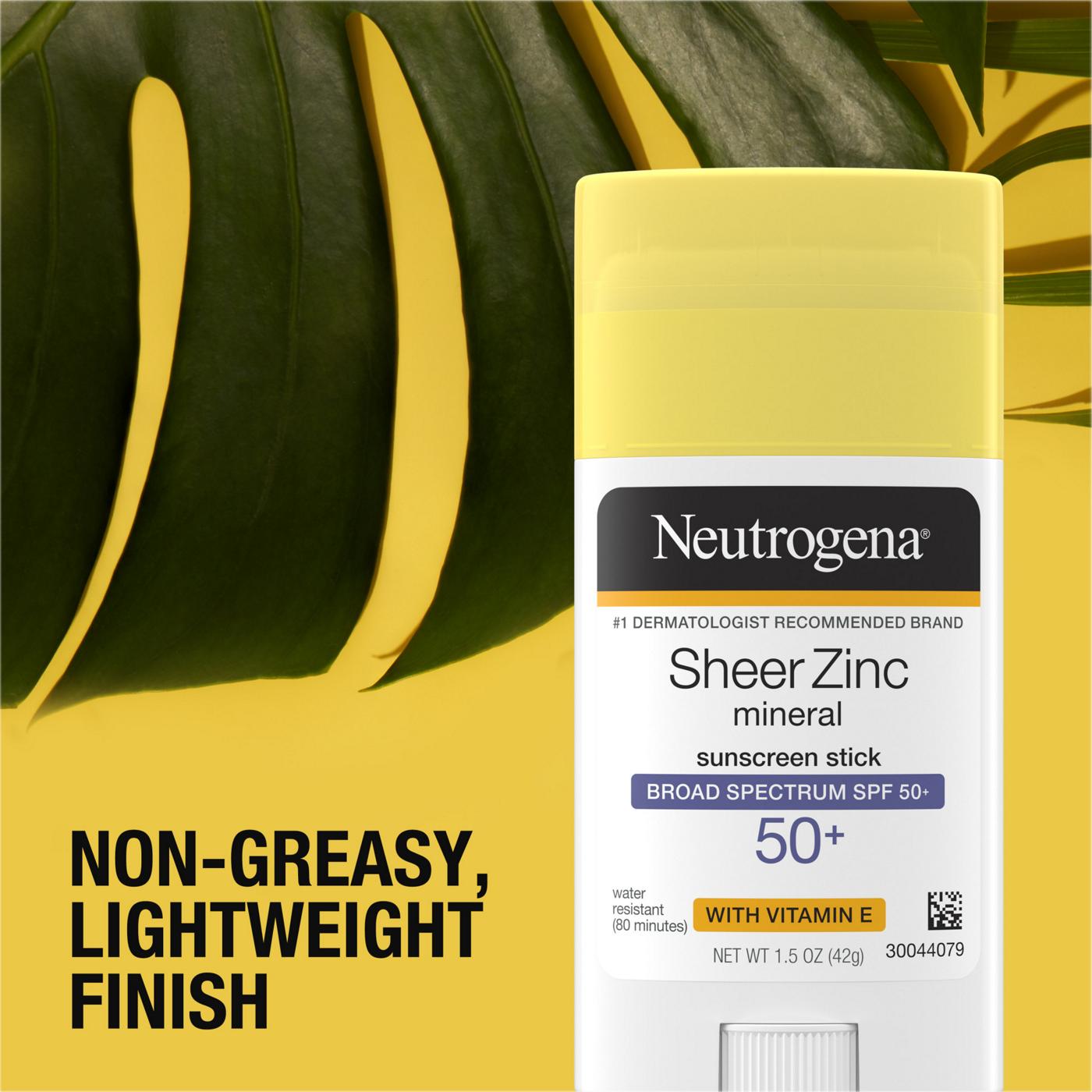 Neutrogena Sheer Zinc Mineral Sunscreen Stick - SPF 50+; image 4 of 7