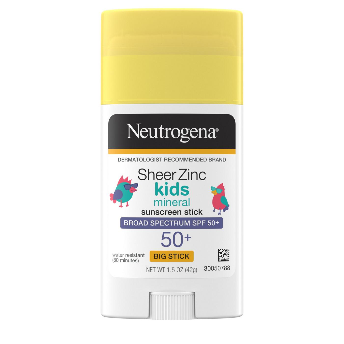 Neutrogena Sheer Zinc Kids Mineral Sunscreen Stick - SPF 50+; image 1 of 8