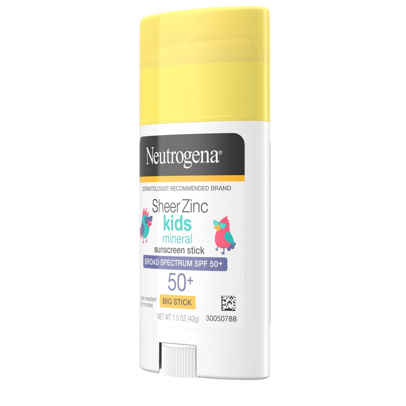 Neutrogena Sheer Zinc Kids Mineral Sunscreen Stick - SPF 50+; image 2 of 8