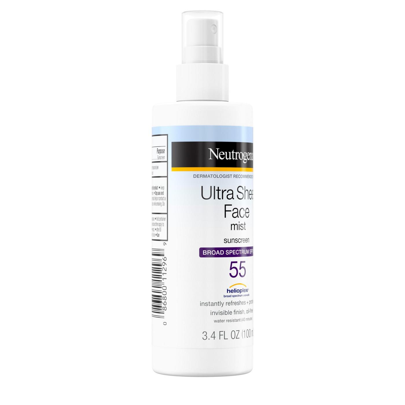 Neutrogena Ultra Sheer Face Mist Sunscreen SPF 55 Shop Sunscreen
