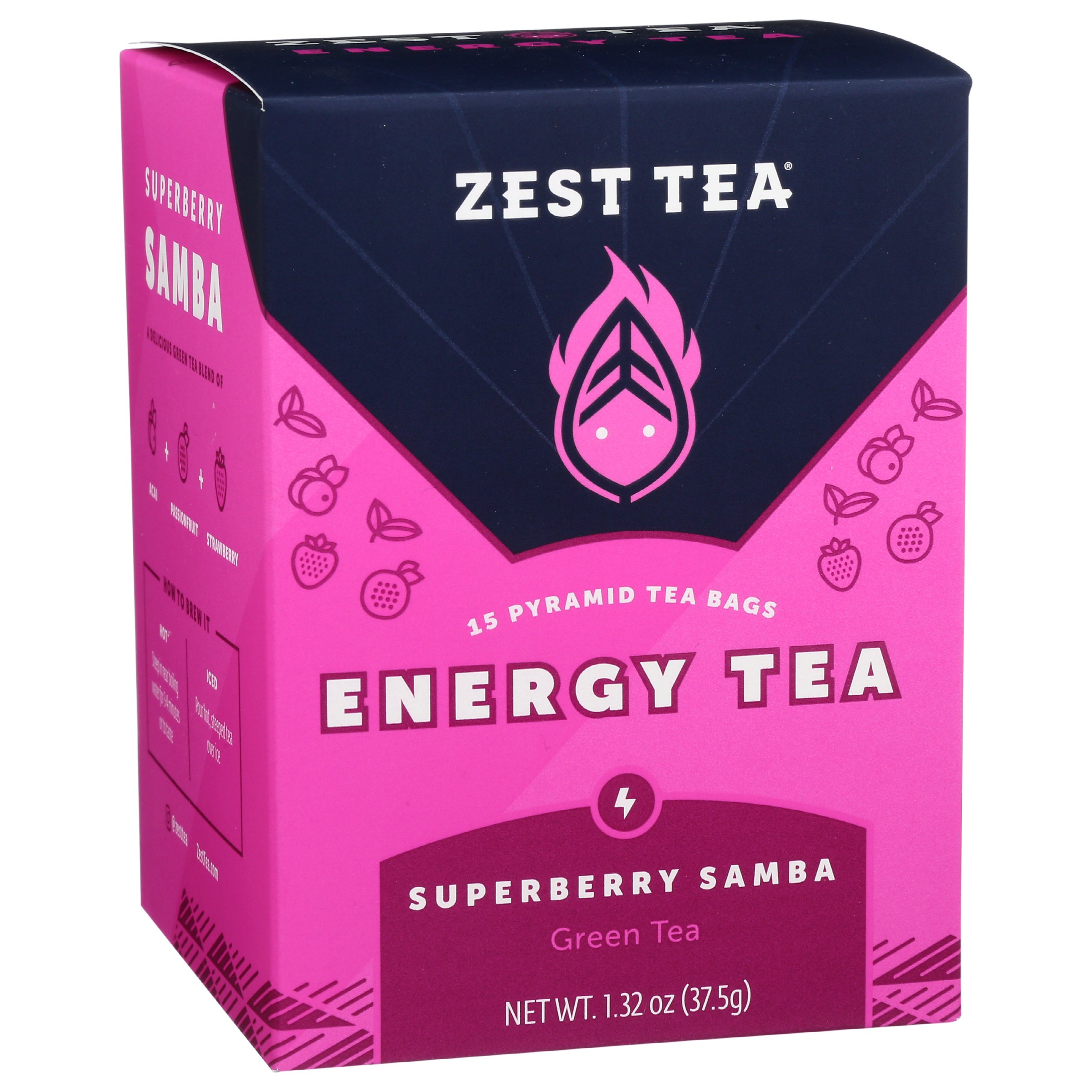 Zest Tea Superberry Samba Green Tea Bags, 15 ct
