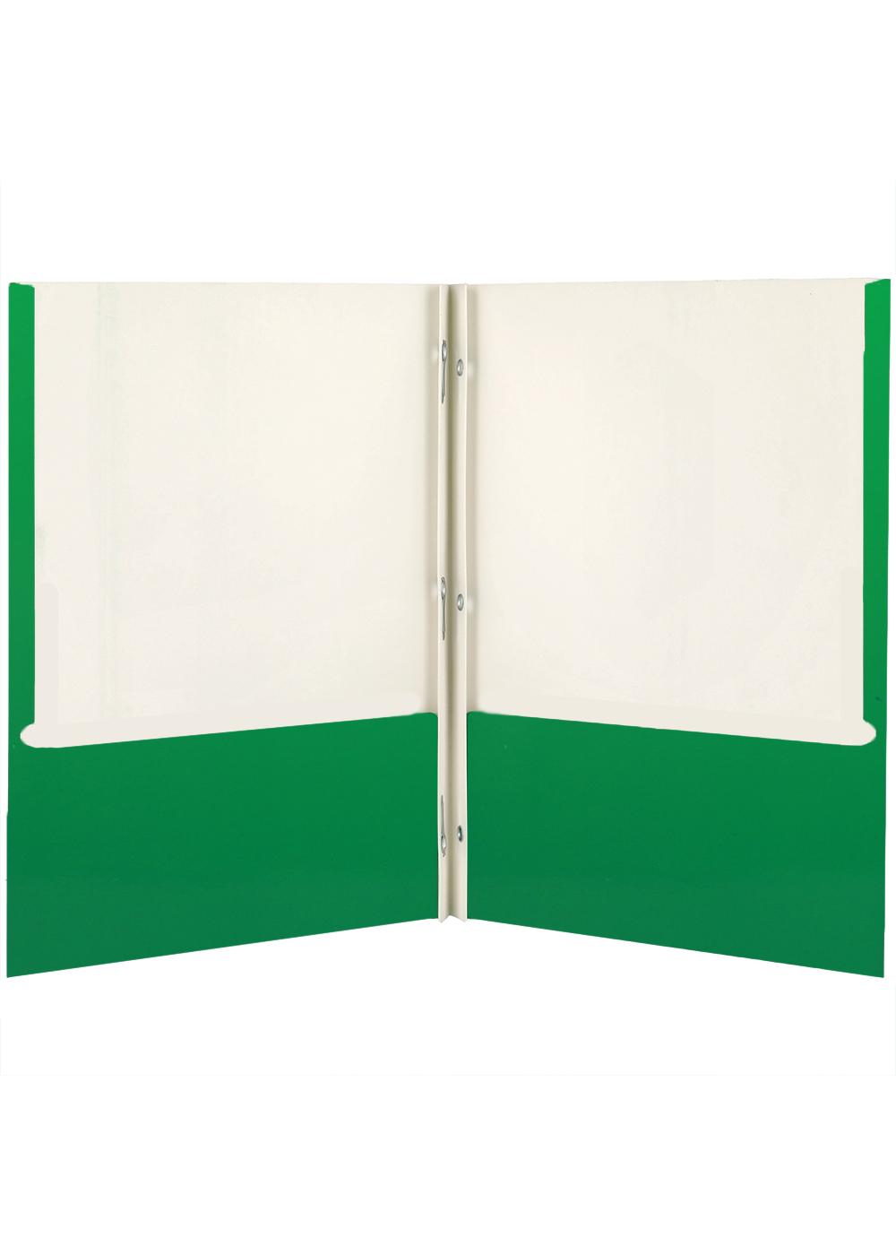 H-E-B Pocket Laminated Folder with Prongs - Green; image 2 of 2