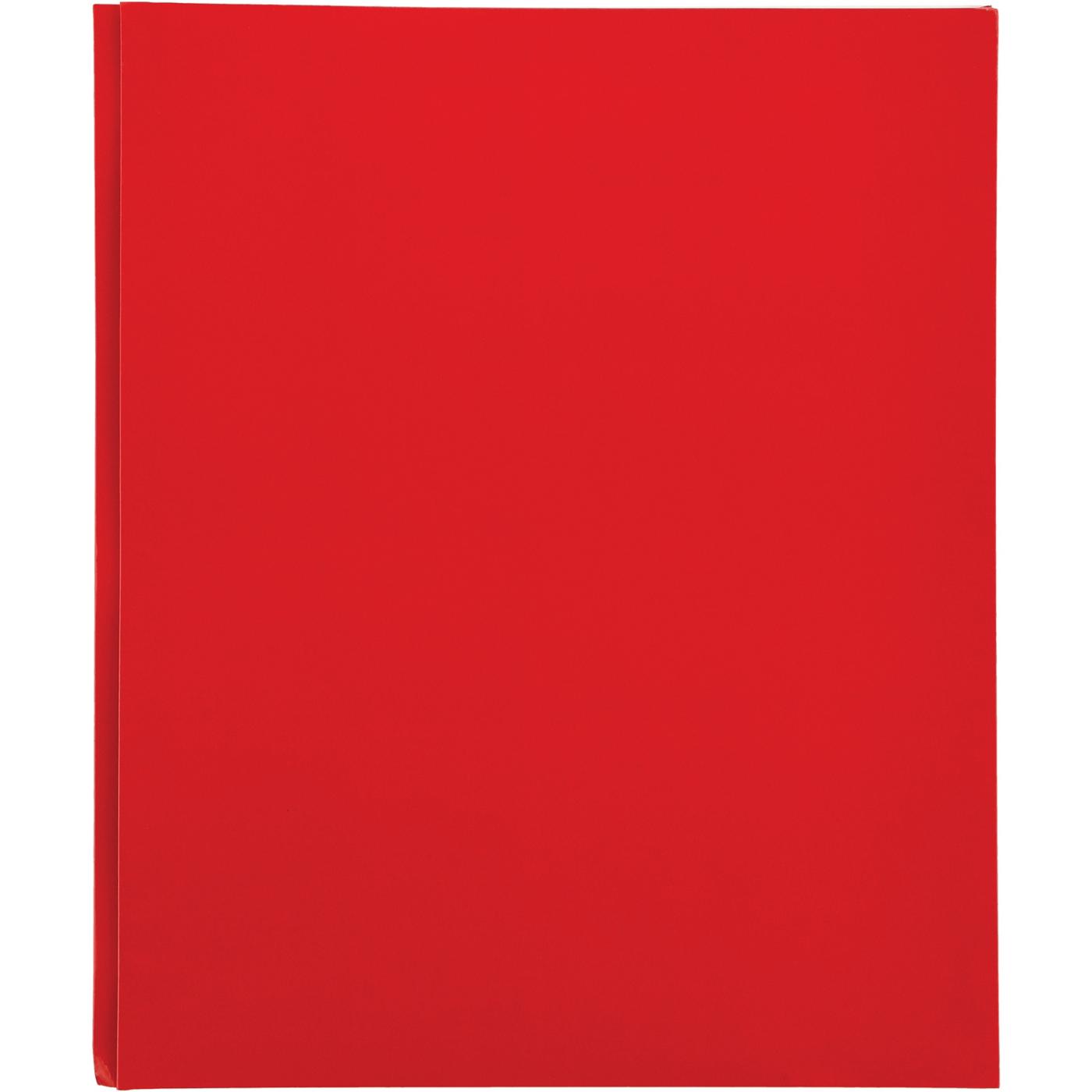 H-E-B Pocket Laminated Folder with Prongs - Red; image 1 of 2
