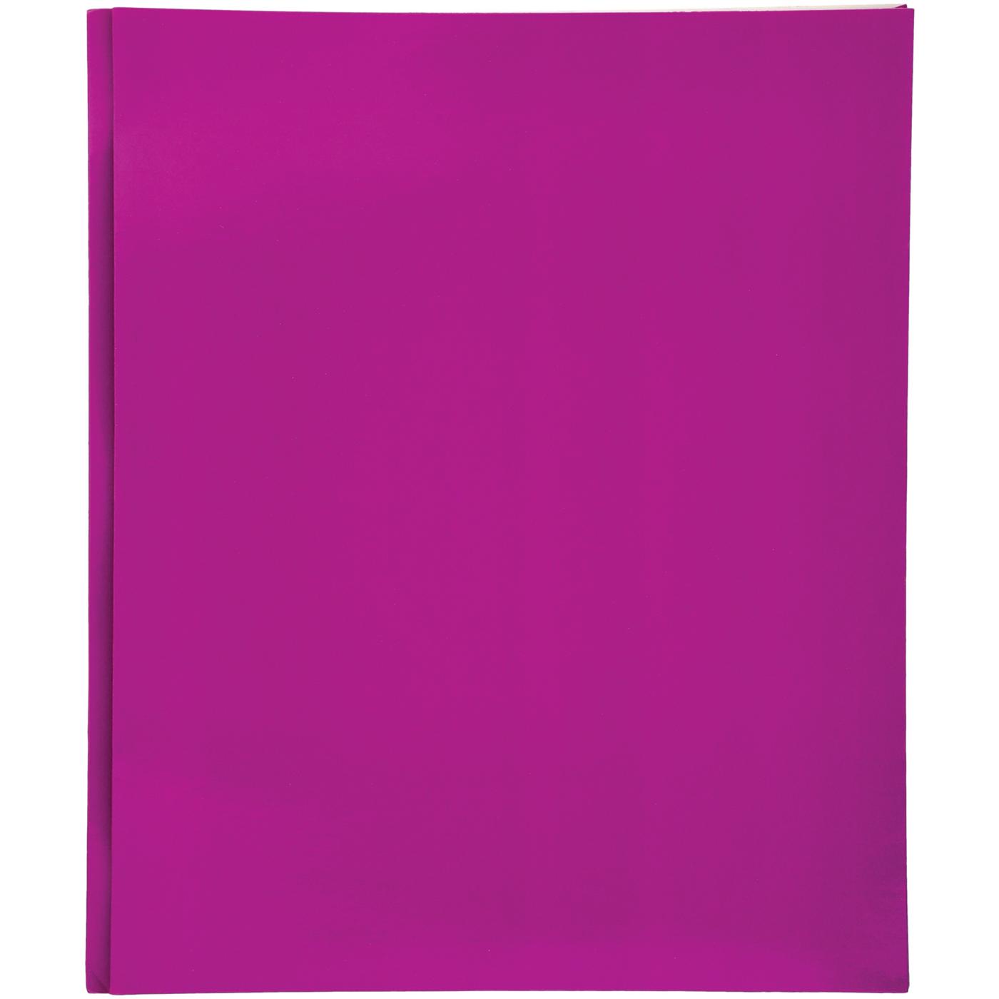 H-E-B Laminated Pocket Folder with Prongs - Purple; image 1 of 2