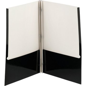 H-E-B Laminated Pocket Folder with Prongs - Black