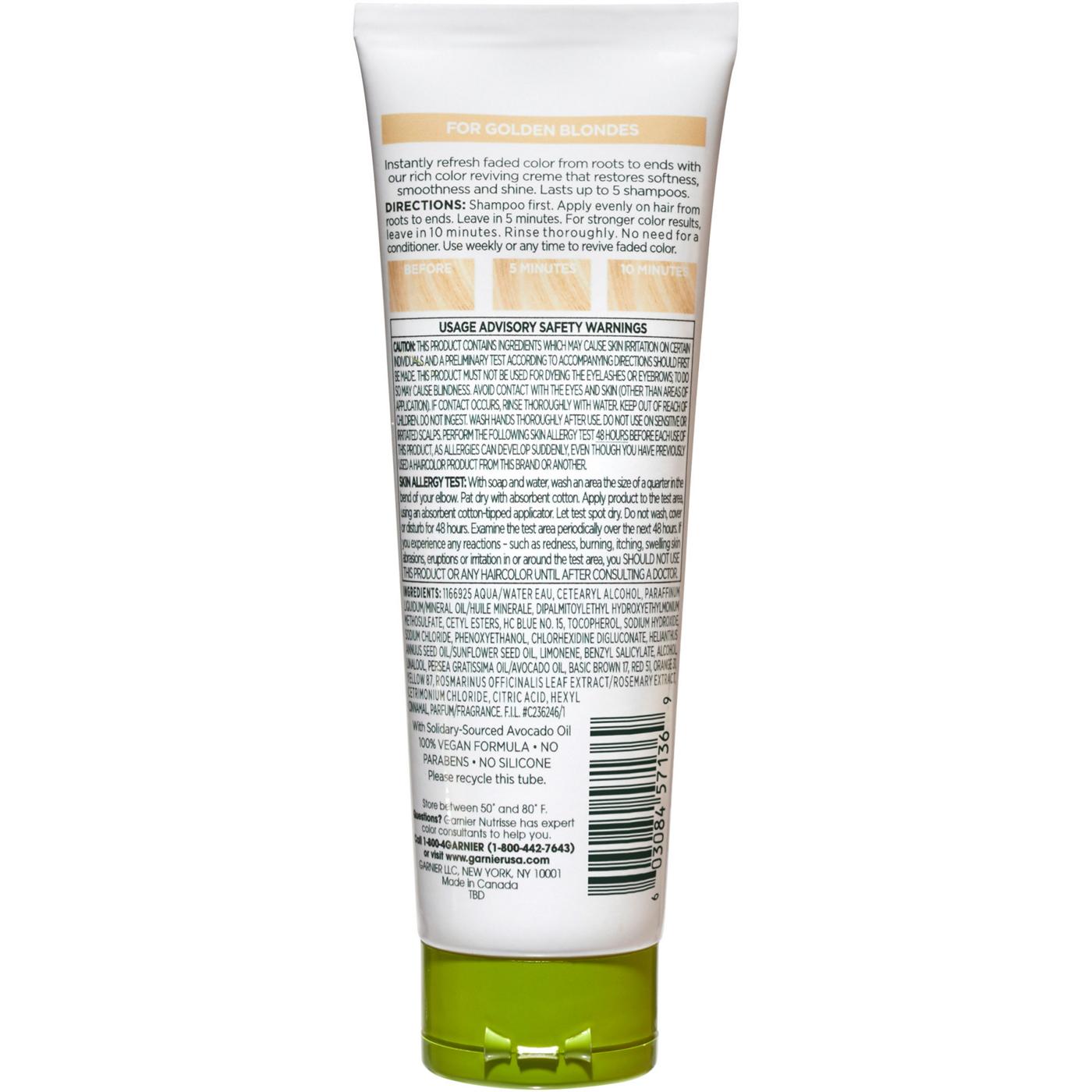 Garnier Nutrisse Color Reviver 5 Minute Nourishing Color Hair Mask Golden Blonde; image 2 of 3