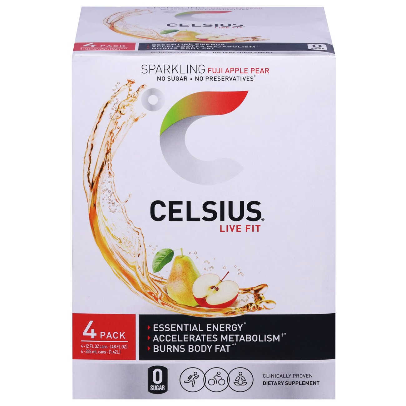 Celsius Live Fit Sparkling Drink Fuji Apple Pear, 12 oz Shop Diet